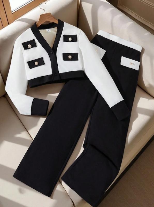 ست دوتیکه کت و شلوار لوکس نوجوان دخترانه (13 تا 16 سال) (naf.shein.105.21)