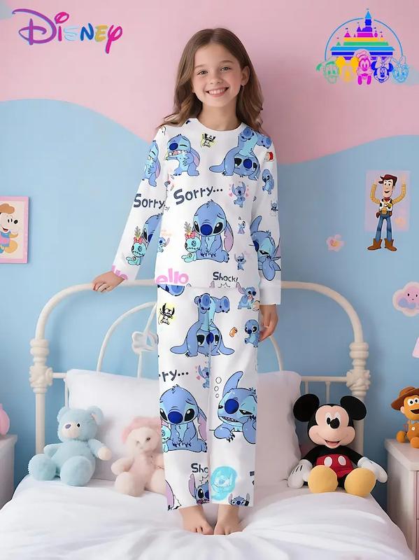 ست دو تیکه لباس خواب دخترانه طرح دیزنی (5 تا 14 سال) (sar-34-TM)