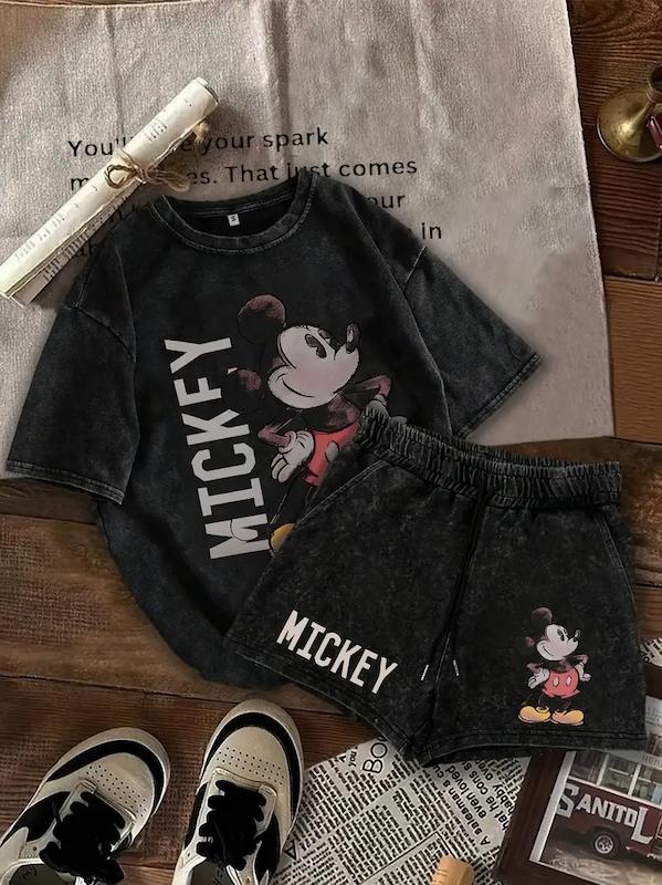  ست تی‌شرت و شلوارک زنانه  طرح دیزنی (sar-53-TM)