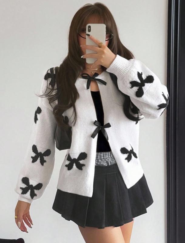 ژاکت بافتنی پاپیونی نوجوان دخترانه (13تا 15 سال) (naf.shein.89.79)