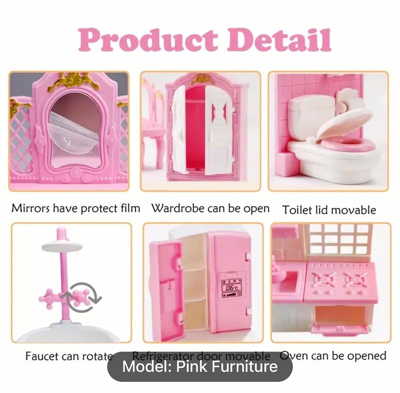 مجموعه لوازم جانبي مبلمان خانه عروسكي 35 تكه(HED- 51.49-TM)