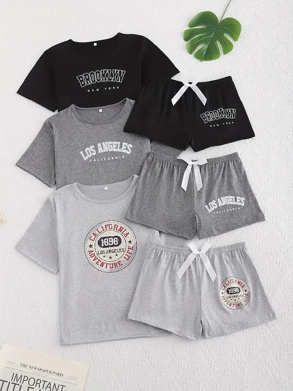 پک سه عددی تیشرت و شلوارک زنانه (sar-78-TM)