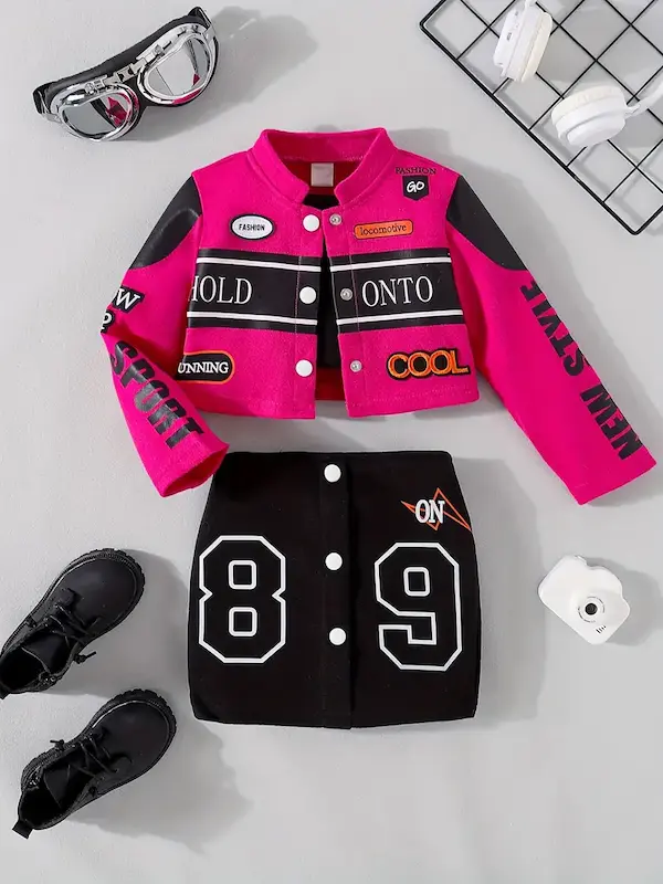 ست دو تیکه لباس دخترانه (۴ تا ۱۰ سال) (sar-33-TM)