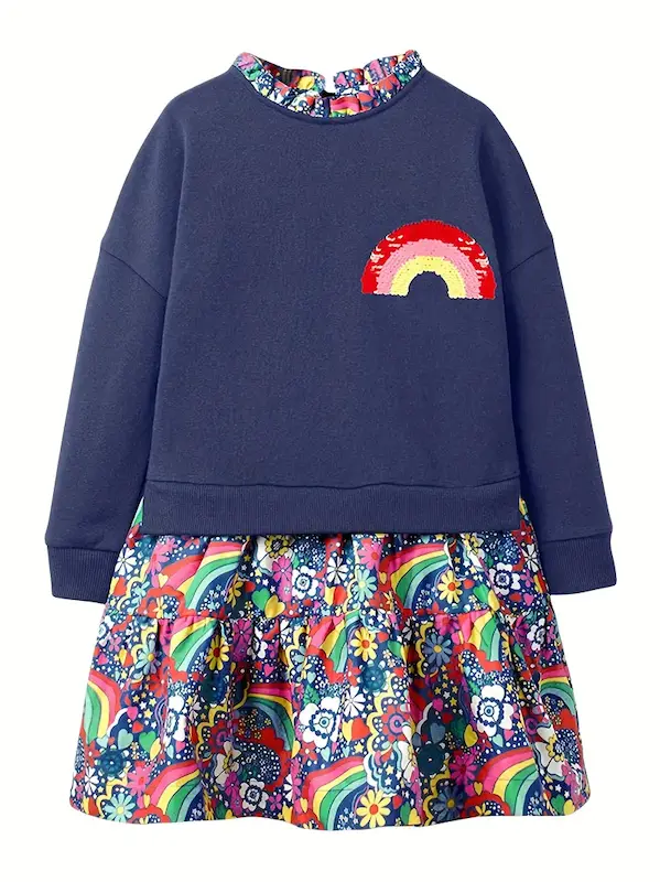 پیراهن دخترانه آستین‌بلند (2 تا 8 سال) (Peg-32-TM)