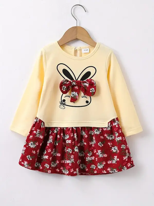 تونیک دخترانه بامزه با طرح کارتونی(2 تا 6 سال) (Peg-25-TM)