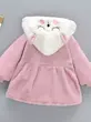 هودی کلاه‌دار دخترانه پاییزی و زمستانی با طرح خرگوش کارتونی(9 ماه تا 3 سال ) (Peg-51-TM)
