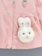 هودی کلاه‌دار دخترانه پاییزی و زمستانی با طرح خرگوش کارتونی(9 ماه تا 3 سال ) (Peg-51-TM)