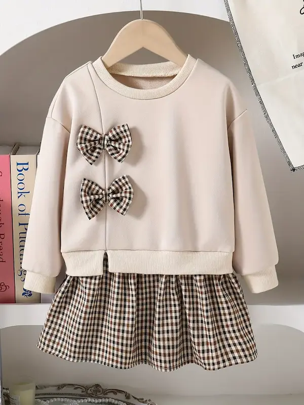 پیراهن دخترانه پاییزی/زمستانی (4 تا 7سال) (Peg-30-TM)