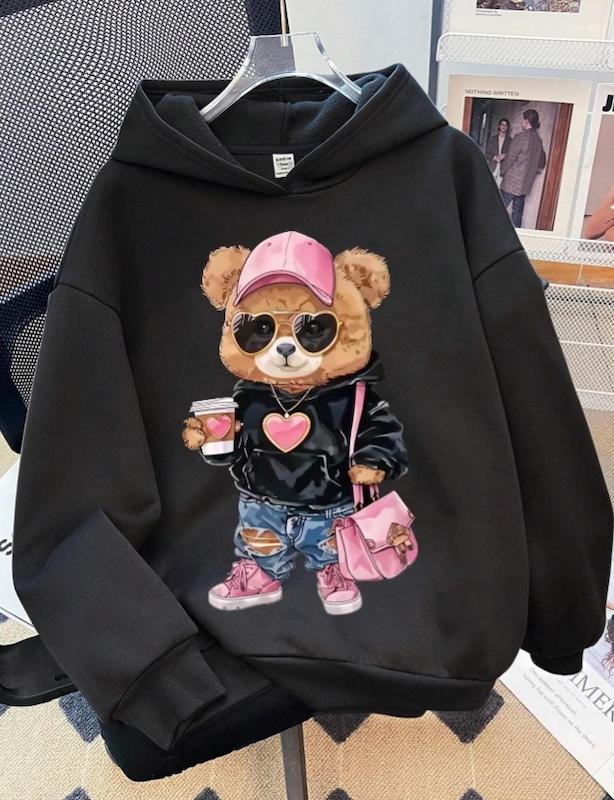 هودی کلاه دار طرح تدی نوجوان دخترانه (13 تا 16 سال) (naf.shein.79.50)