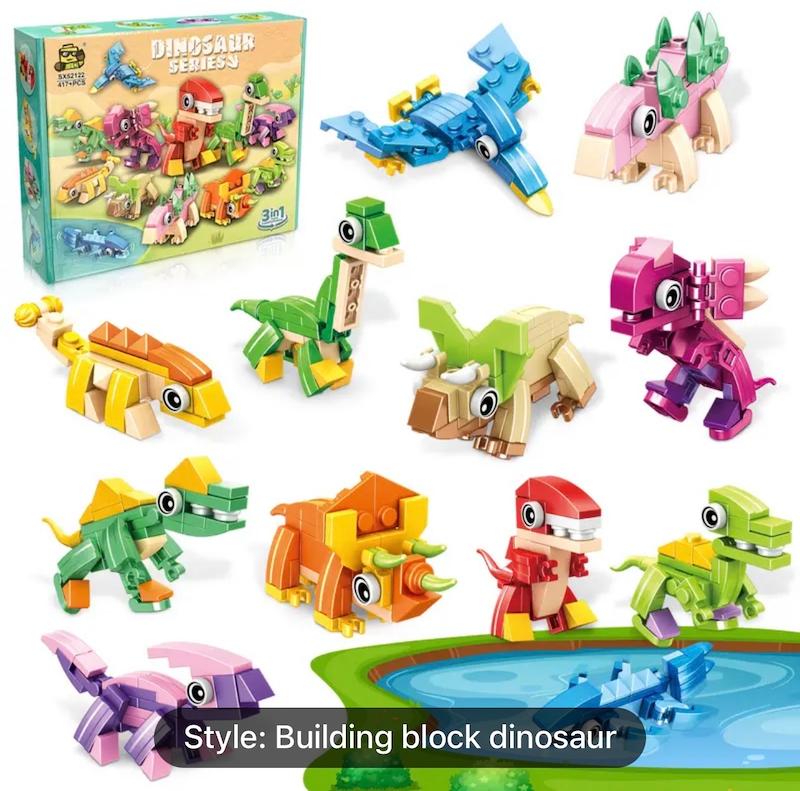 ١٢ طرح مختلف از مجموعه بلوك هاي ساختماني سري دايناسور ها(HED-31.40-TM)