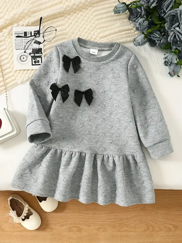 پیراهن آستین‌بلند دخترانه(1 تا 8 سال) (Peg-28-TM)