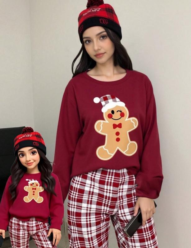 ست دوتیکه لباس و شلوار راحتی پاییزه طرح کریسمس نوجوان دخترانه (13 تا 16 سال) (naf.shein.70.69)