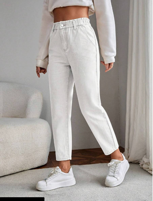 شلوار جین مام فیت  Emery ROSE (سایز 34 تا 42) (naf.shein.93.46)