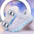 کفش بچگانه چراغ‌دار شارژی با چرخ اسکیت(سایز ۲۸ تا ۳۷) (Peg-103-TM)