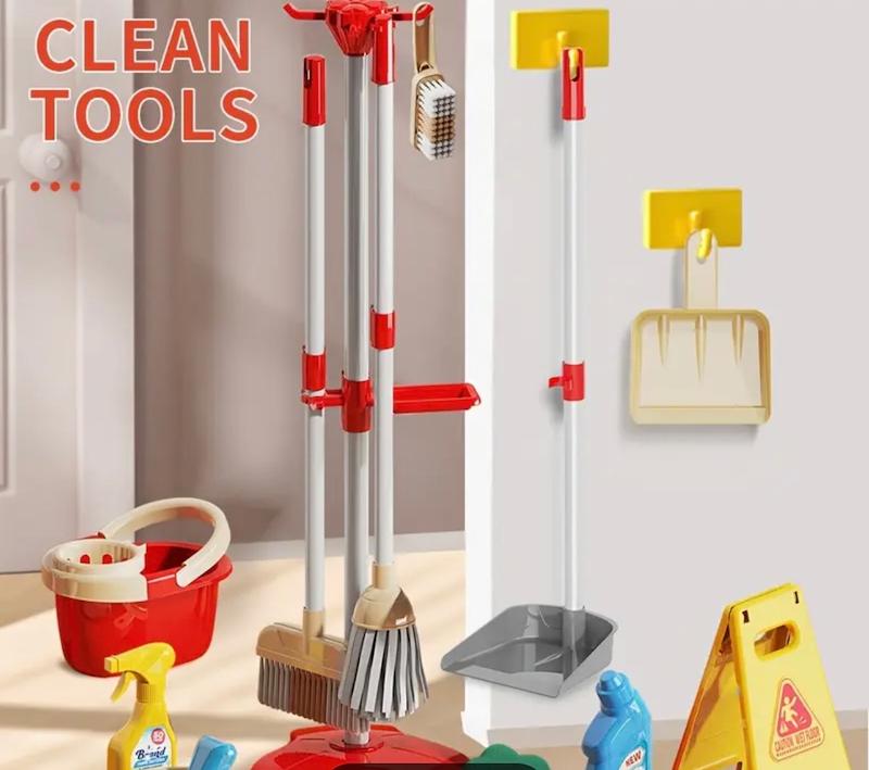 ۸ عدد/مجموعه ۱۳ عددی اسباب‌بازی‌های نظافت کودک(HED-35.72-TM)