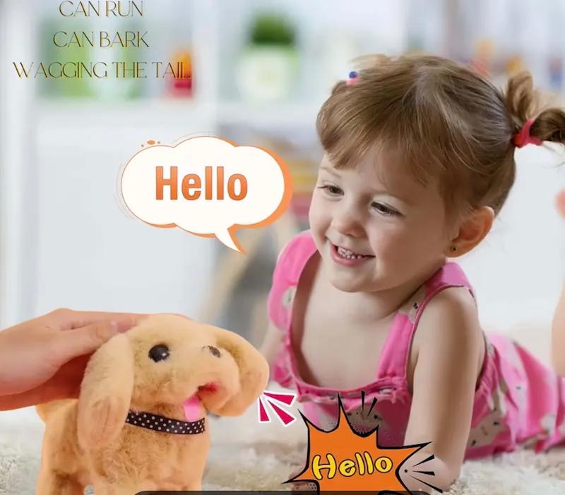 اسباب‌بازی تعاملی برقی و مخملی مخصوص توله سگ با پارس کردن و حرکت واقع‌گرایانه(Hed-25.87-TM)