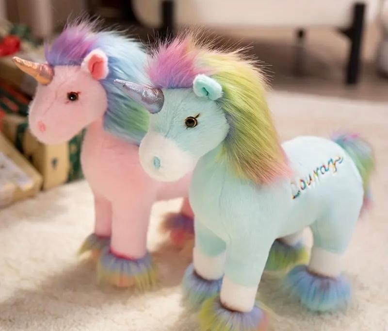 سباب‌بازی نرم و مخملی رنگین‌کمان تک‌شاخ کاوایی(Hed-38.20-TM)