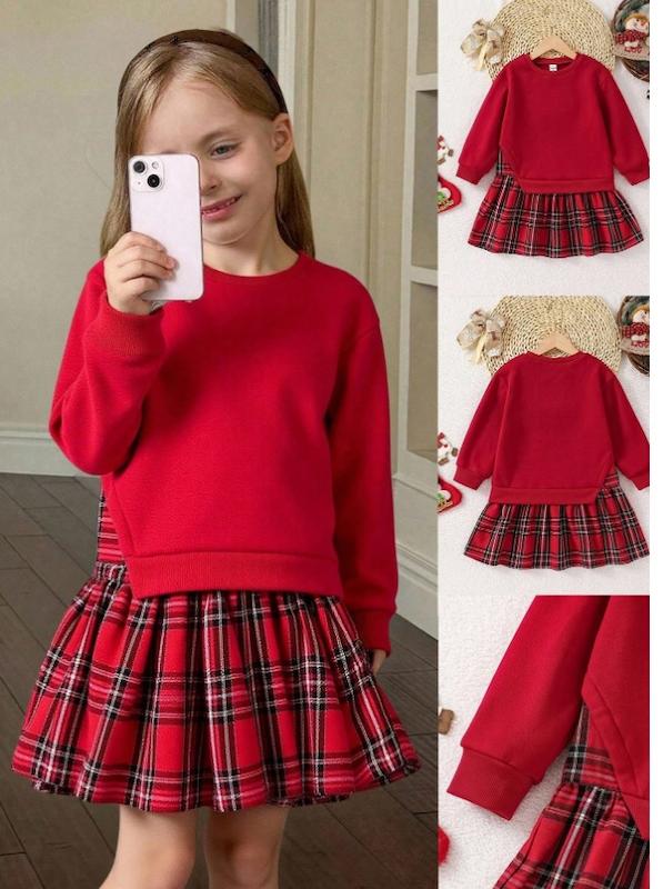 ست دوتیکه دورس و دامن پاییزه دخترانه (8 تا 12 سال) (naf.shein.73.63)