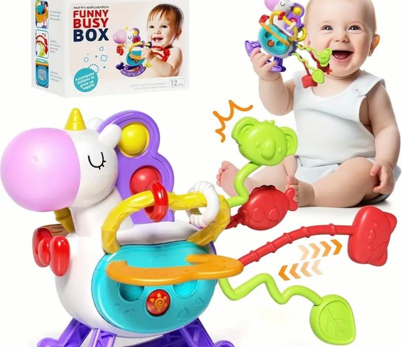 اسباب‌بازی حسی با تم اسب تک‌شاخ برای کودکان نوپا(6تا18 ماه)(Hed-29.94-TM)