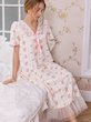 لباس خواب آستین کوتاه گشاد و چین‌دار گلدار زنانه (CottageSlumber) (XL تا S) (TAR-70-SHEIN)
