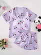 ست دو تکه لباس خواب دخترانه شلوارک و تیشرت آستین کوتاه با طرح پاندا (5 تا 14سال) (Peg-24.88-TM)