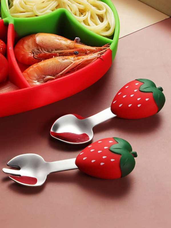 ست سرویس قاشق و چنگال با طرح توت فرنگی (TAR-13-SHEIN)