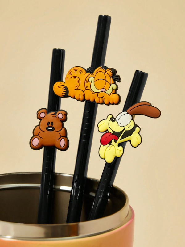 3 عدد روکش نی طرح گارفیلد سیلیکونی (TAR-11-SHEIN)