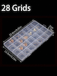 جعبه نگهداری جعبه جواهر پلاستیکی شفاف (28 شبکه) (TAR-16-SHEIN)