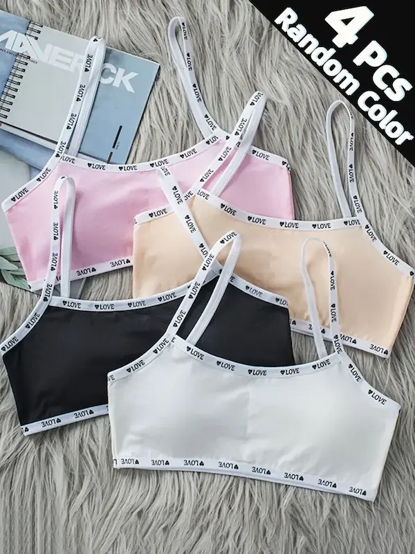 ست لباس زیر دخترانه ۴ عددی (رنگ تصادفی)(10 تا 12سال) (Peg-22.40-TM)