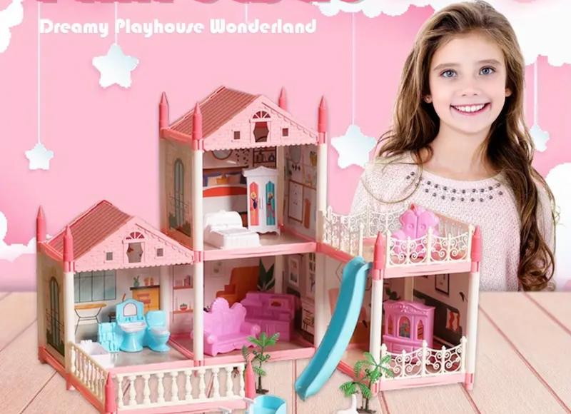 خانه عروسکی صورتی(Hed-59.26-TM)