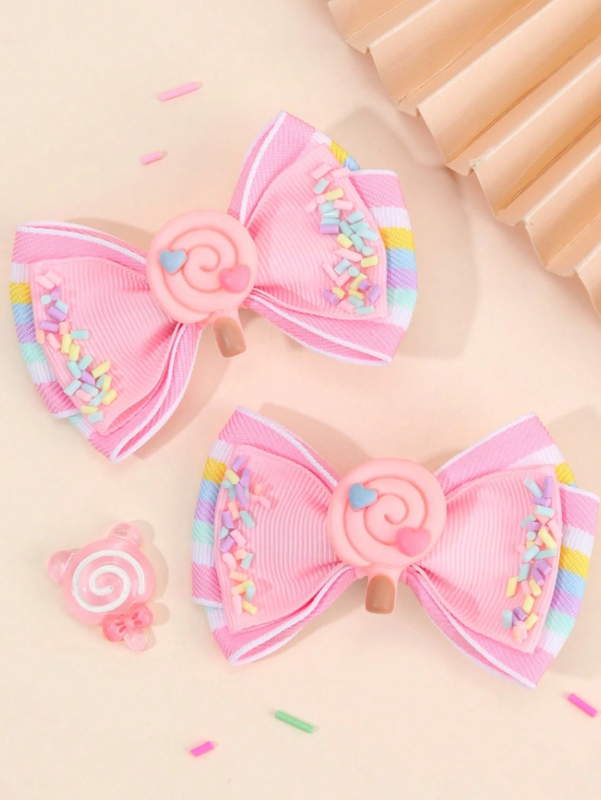  گیره موی طرح آبنبات چوبی دخترانه (TAR-8.08-SHEIN)