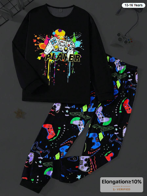 ست 2 تکه لباس خواب  پسرانه (سن 13 تا 16 سال)(naf.Shein.69.95)