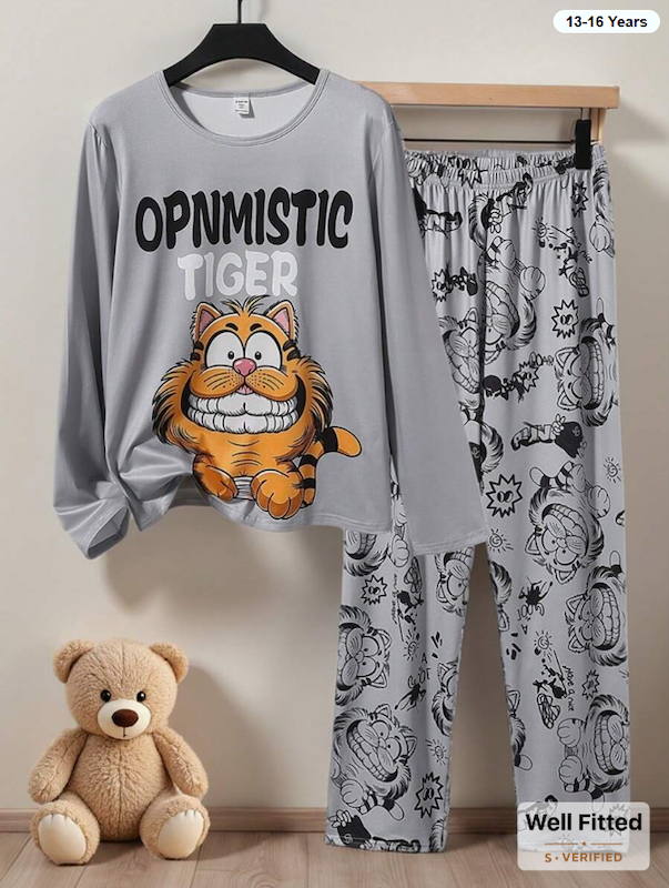 ست 2 تکه لباس خواب پسرانه (سن 13 تا 16 سال)(naf.Shein.68.85)