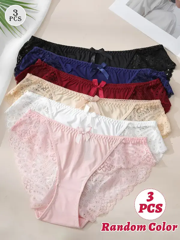 ست سه‌تایی شورت زنانه توری (سایز S تا L)(Peg-18.06-TM)