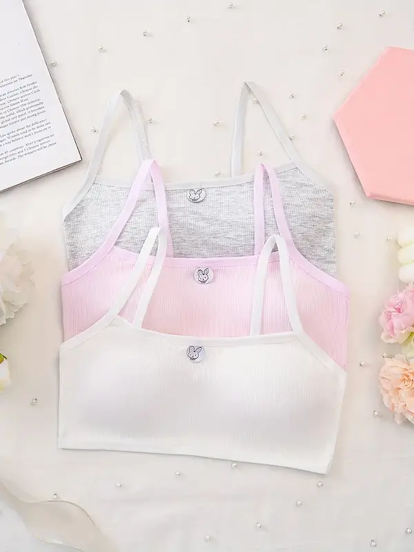 ست ۳ عددی سوتین دخترانه با پد قابل جدا شدن(سایز 9 تا 14 سال) (Peg-20.80-TM)