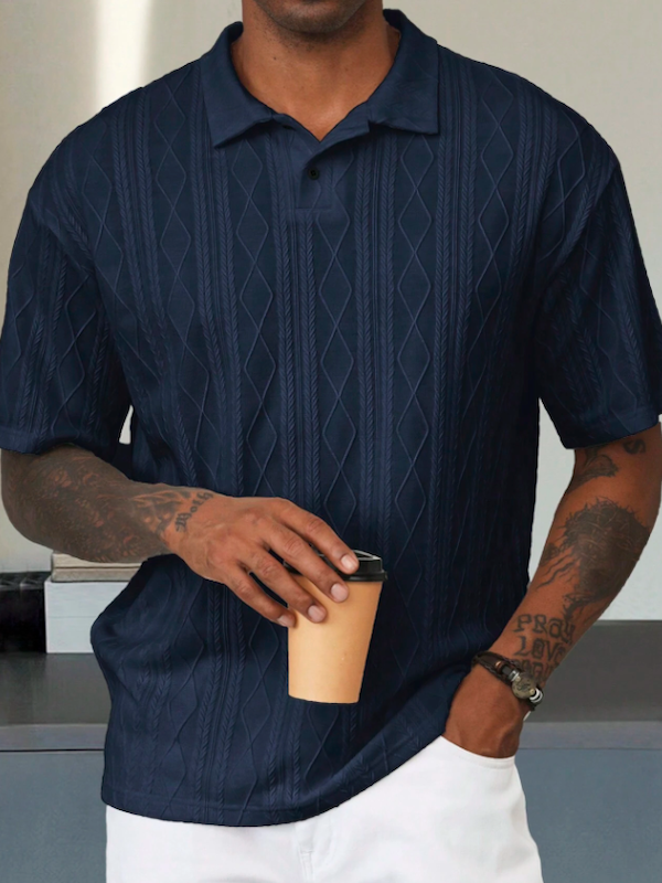 پلو تیشرت جلو دکمه مردانه (سایز S تا 2XL) (naf.shein.74.36)