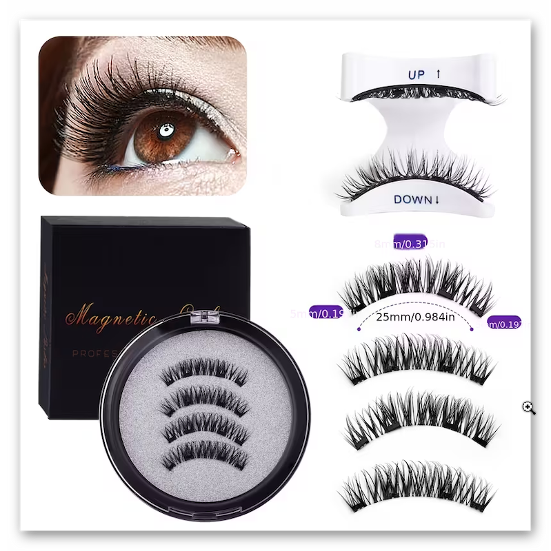 ست مژه مصنوعی مغناطیسی ۴ عددی با اپلیکاتور (Min-16.00-TM)