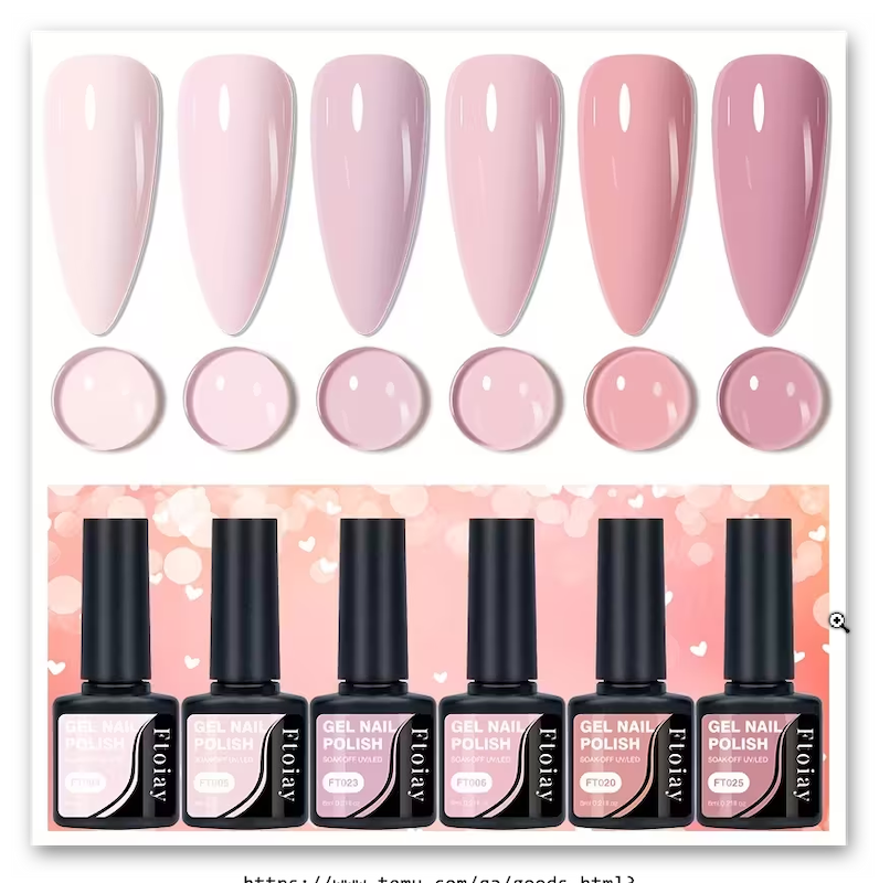 ست 6 عددی لاک ناخن ژلی پولک‌دوزی (Min-16.00-TM)