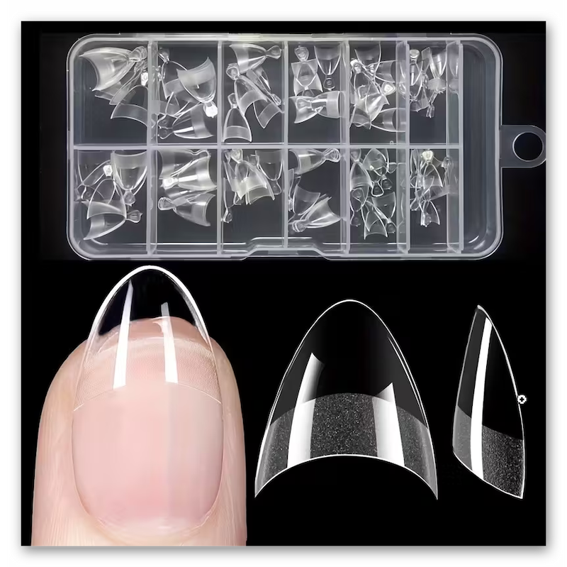 120 عدد ناخن مصنوعی نیم‌پوش بادامی (Min-9.00-TM)