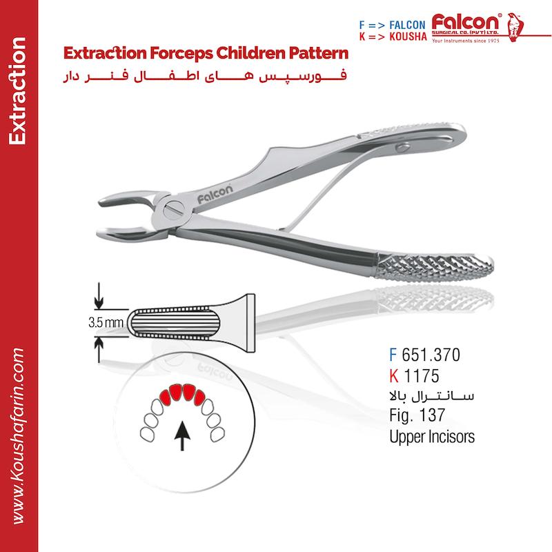 فورسپس سانترال بالا اطفال (فنردار) - Falcon (fig:17)