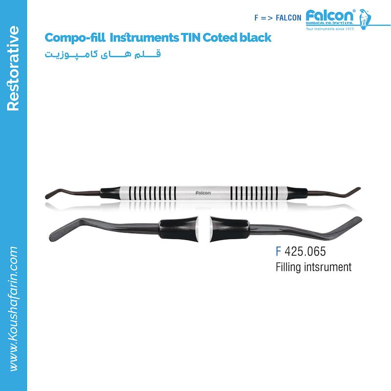 قلم کامپوزیت تیتانیومی مشکی Falcon - (Filling Instrument)