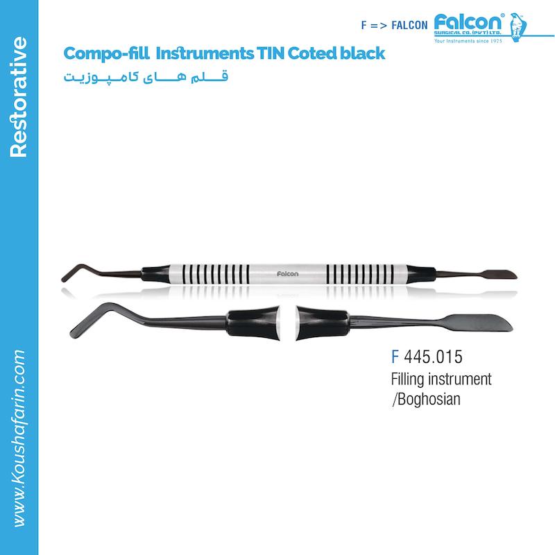 قلم کامپوزیت تیتانیومی مشکی Falcon - (Filling Instrument/Boghosian)
