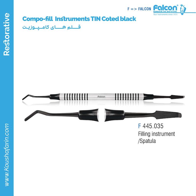 قلم کامپوزیت تیتانیومی مشکی Falcon - (Filling Instrument/Spatula)