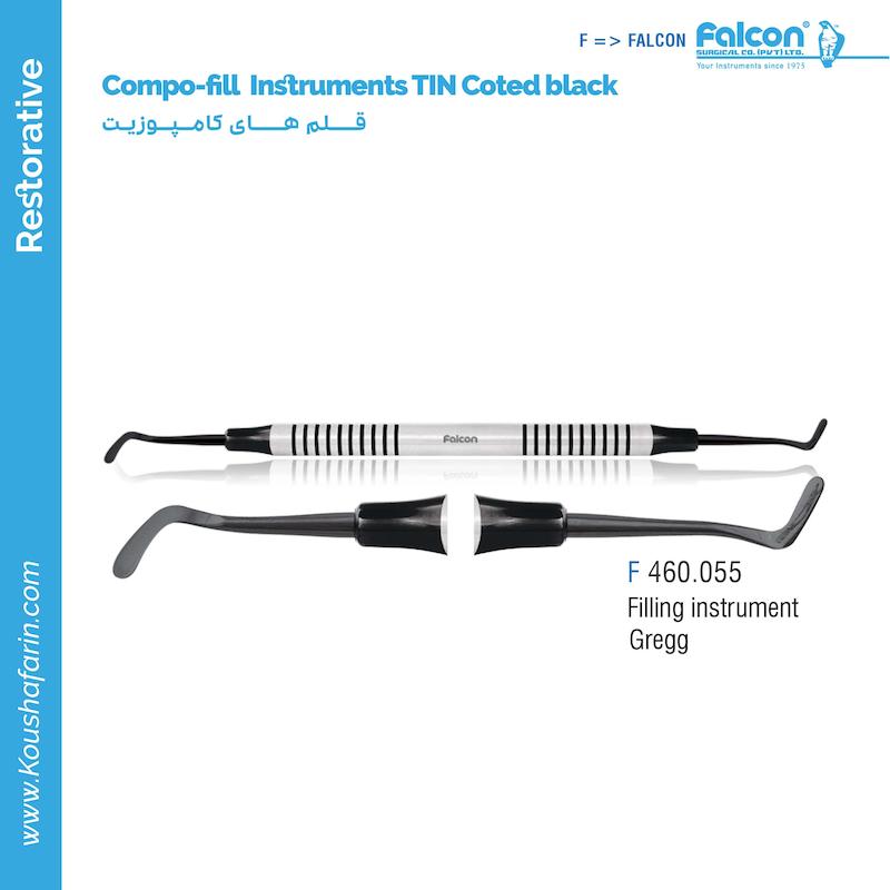 قلم کامپوزیت تیتانیومی مشکی Falcon - (Filling Instrument Gregg)