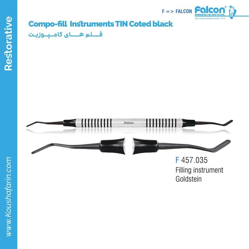 قلم کامپوزیت تیتانیومی مشکی Falcon - (Filling Instrument Goldstein)