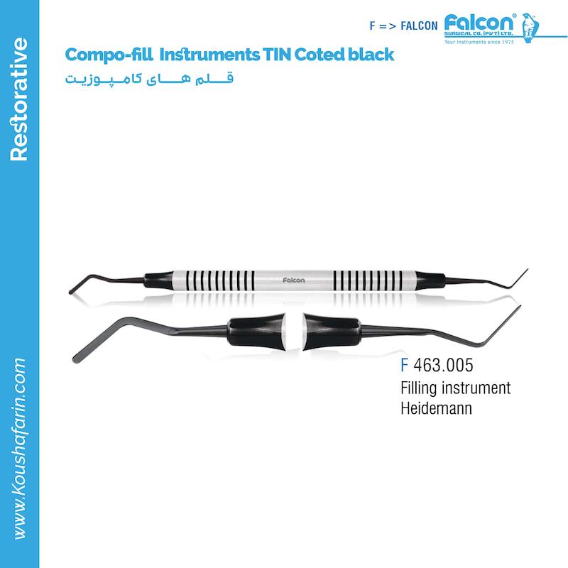 قلم کامپوزیت تیتانیومی مشکی Falcon - (Filling Instrument Heidemann)