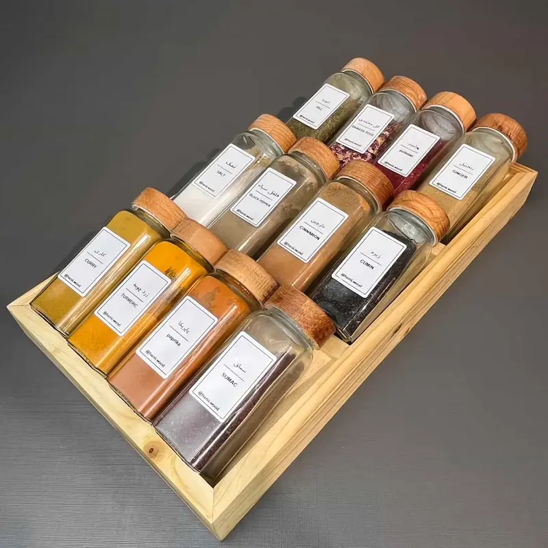 ست ۱۲عددی مکارتی درب چوبی به همراه استند