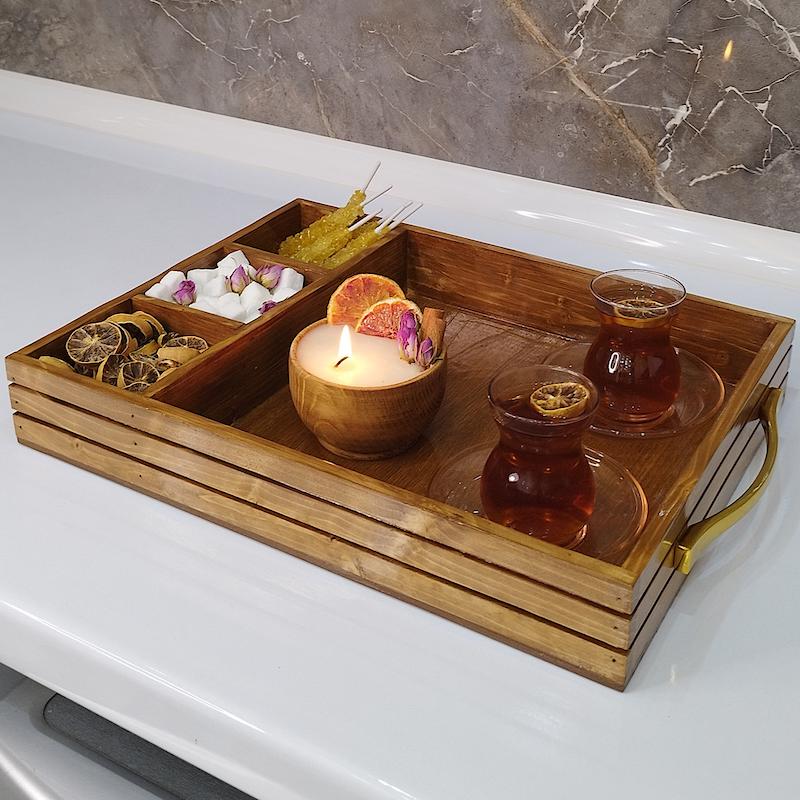 سینی باکس‌دار چوبی
