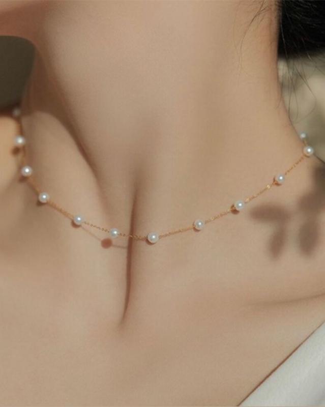 ستِ گردنبند دستبند ِ مرواریدی (پابند هم داره)