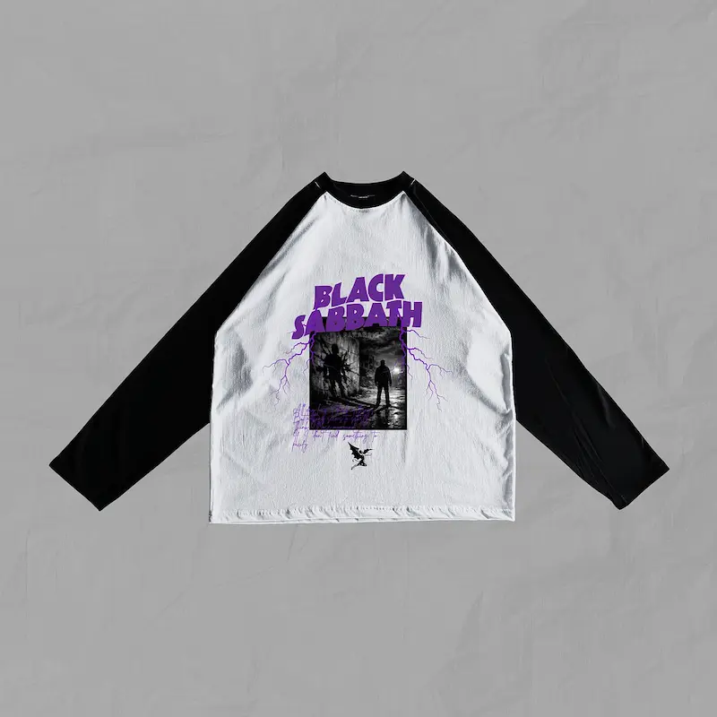 تیشرت آستین رگلان اور سایز (بدون جنسیت) Black Sabbath – Paranoid
